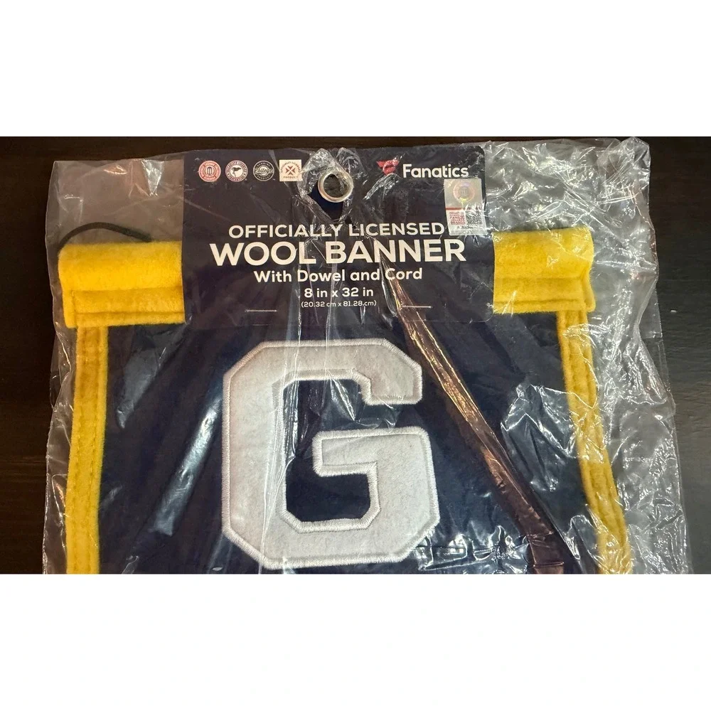 NWT Michigan Wolverines NCAA Fanatics WinCraft Go Blue Wool 8x32 Wall Banner